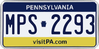 PA license plate MPS2293
