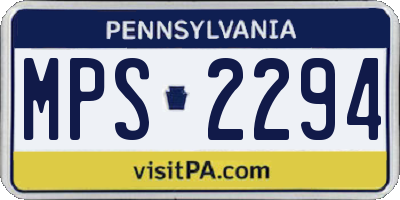 PA license plate MPS2294
