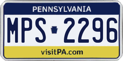 PA license plate MPS2296