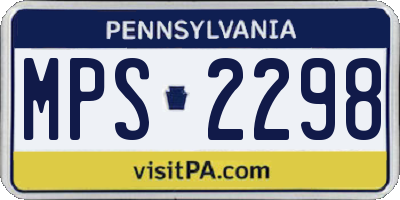 PA license plate MPS2298
