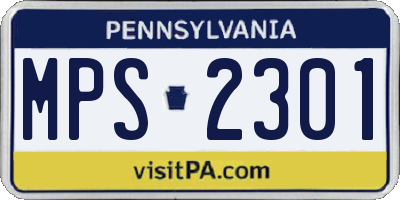 PA license plate MPS2301