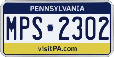 PA license plate MPS2302