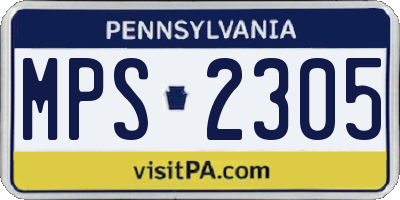 PA license plate MPS2305