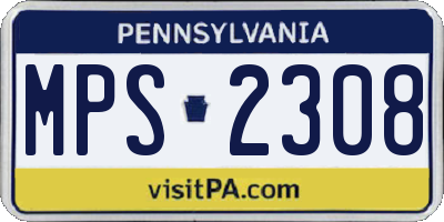 PA license plate MPS2308