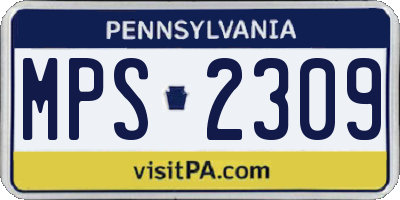 PA license plate MPS2309