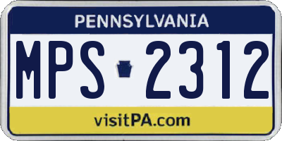 PA license plate MPS2312
