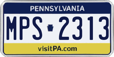 PA license plate MPS2313