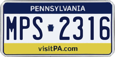 PA license plate MPS2316