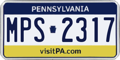 PA license plate MPS2317