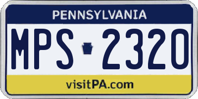 PA license plate MPS2320