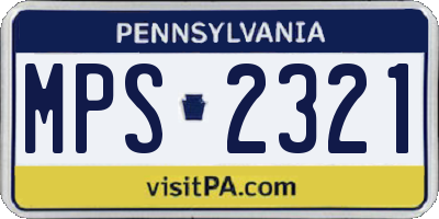 PA license plate MPS2321