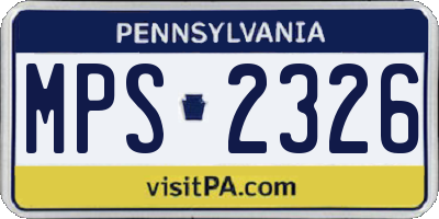 PA license plate MPS2326