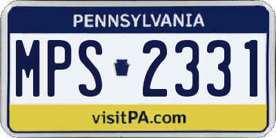 PA license plate MPS2331