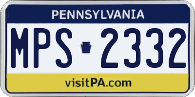 PA license plate MPS2332
