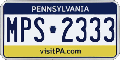 PA license plate MPS2333