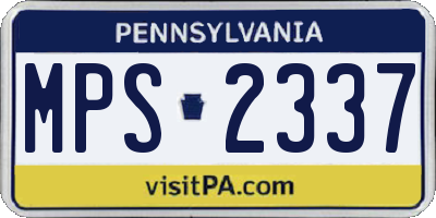 PA license plate MPS2337