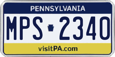 PA license plate MPS2340