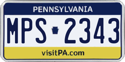 PA license plate MPS2343