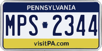 PA license plate MPS2344