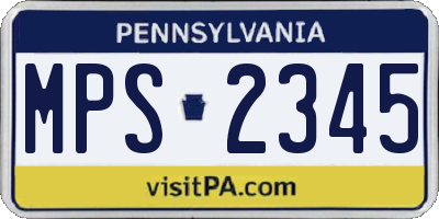 PA license plate MPS2345