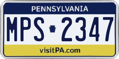 PA license plate MPS2347