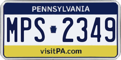 PA license plate MPS2349