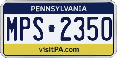 PA license plate MPS2350