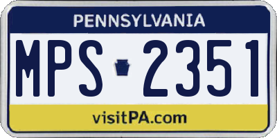 PA license plate MPS2351
