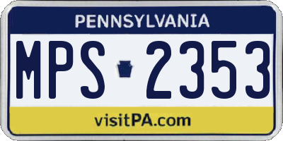 PA license plate MPS2353