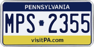 PA license plate MPS2355
