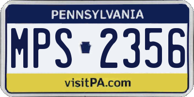 PA license plate MPS2356
