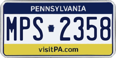 PA license plate MPS2358