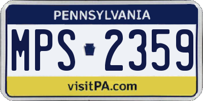 PA license plate MPS2359