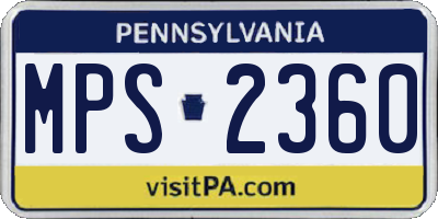 PA license plate MPS2360