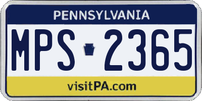 PA license plate MPS2365