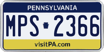 PA license plate MPS2366
