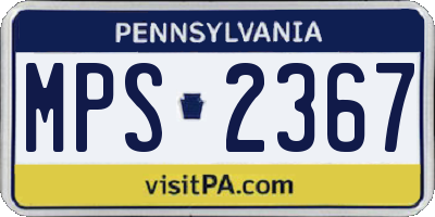 PA license plate MPS2367