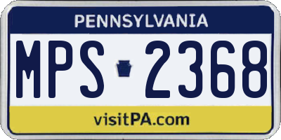 PA license plate MPS2368
