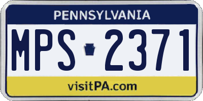 PA license plate MPS2371