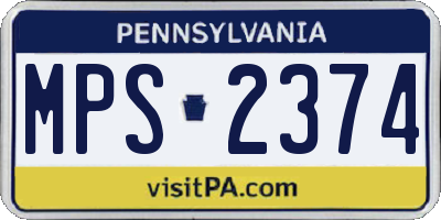 PA license plate MPS2374