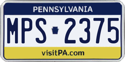 PA license plate MPS2375