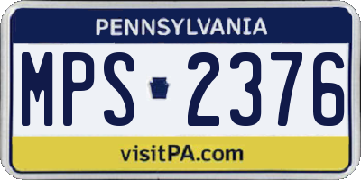 PA license plate MPS2376