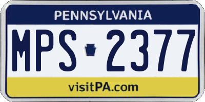 PA license plate MPS2377