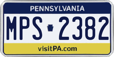 PA license plate MPS2382