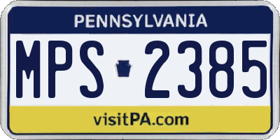 PA license plate MPS2385