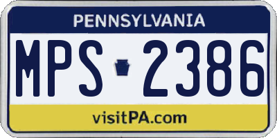 PA license plate MPS2386