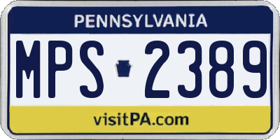 PA license plate MPS2389