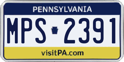 PA license plate MPS2391