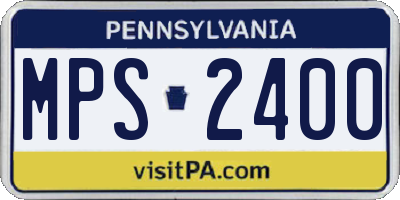 PA license plate MPS2400