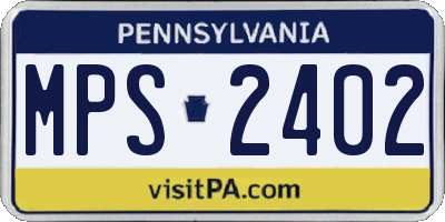 PA license plate MPS2402